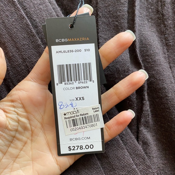 Bcbg maxazria Brown sweater dress new with tags - Picture 3 of 5